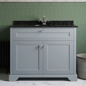 Hudson Reed Old London Storm Grey Vanity Unit & 1th Black Marble Top Basin 1000mm Hudson Reed Old London Storm Grey Vanity Unit & 1th Black Marble Top Basin 1000mm