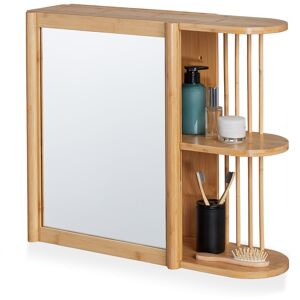 Relaxdays Wall Shelf With Mirror Space-Saving Natural Finish Wall Cabinet With Mirror Relaxdays Wall Shelf With Mirror Space-Saving Natural Finish Wall Cabinet With Mirror
