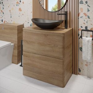 Affine 800mm Bathroom Countertop Vanity Unit Oval Basin Freestanding Soft Close Oak Affine 800mm Bathroom Countertop Vanity Unit Oval Basin Freestanding Soft Close Oak