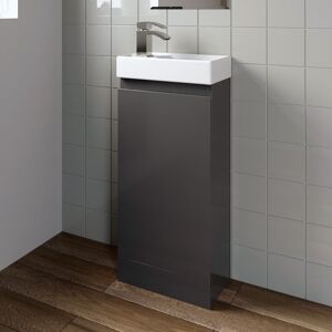 Affine Gloss Grey Floor Standing 400mm Slim Vanity Unit Basin Sink Cloakroom Bathroom Affine Gloss Grey Floor Standing 400mm Slim Vanity Unit Basin Sink Cloakroom Bathroom