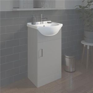 Ceramica White Gloss Semi-Recessed Basin - 450mm - Bathroom Ceramica White Gloss Semi-Recessed Basin - 450mm - Bathroom