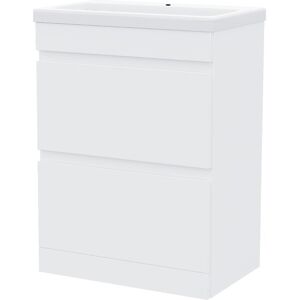 Willesden Bathrooms White 600mm Pvc 2 Drawer Vanity Cabinet & Basin Sink Floor Standing Willesden Bathrooms White 600mm Pvc 2 Drawer Vanity Cabinet & Basin Sink Floor Standing