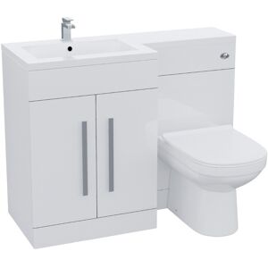 Willesden Bathrooms White 1100mm Left Hand Basin Vanity Cabinet And Wc Btw Toilet Willesden Bathrooms White 1100mm Left Hand Basin Vanity Cabinet And Wc Btw Toilet