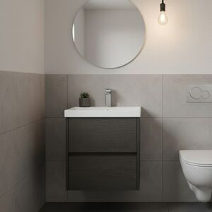 Nuie Havana Wall Hung 2-Drawer Vanity Unit With Basin 3 500mm Wide - Graphite Grey Nuie Havana Wall Hung 2-Drawer Vanity Unit With Basin 3 500mm Wide - Graphite Grey