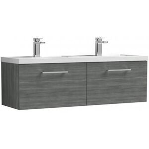 Nuie Arno Anthracite Woodgrain Wh Vanity Unit + Polymarble Basin - 1200mm Nuie Arno Anthracite Woodgrain Wh Vanity Unit + Polymarble Basin - 1200mm