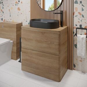 Affine 800mm Bathroom Countertop Vanity Unit Oval Fluted Basin Sink Freestanding Oak Affine 800mm Bathroom Countertop Vanity Unit Oval Fluted Basin Sink Freestanding Oak