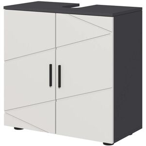 Kleankin Bathroom Vanity Unit, Under Sink Cabinet With Shelf, Light Grey Kleankin Bathroom Vanity Unit, Under Sink Cabinet With Shelf, Light Grey