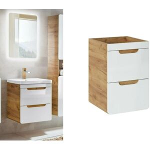 Impact Furniture Cloakroom Vanity Unit Wall Floating Drawer 400mm White Gloss Oak Bathroom Aruba Impact Furniture Cloakroom Vanity Unit Wall Floating Drawer 400mm White Gloss Oak Bathroom Aruba