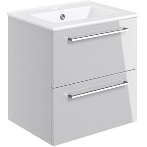 Signature Aalborg Wall Hung 2-Drawer Vanity Unit & Basin 510mm - Grey Gloss Signature Aalborg Wall Hung 2-Drawer Vanity Unit & Basin 510mm - Grey Gloss