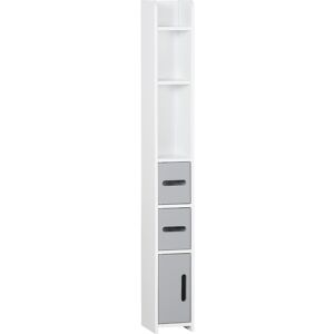 Kleankin Tall Bathroom Cabinet - Grey & White Kleankin Tall Bathroom Cabinet - Grey & White