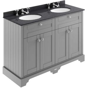 Hudson Reed Old London Floor Standing Vanity Unit 3th Double Basin 1200mm Storm Grey/black Hudson Reed Old London Floor Standing Vanity Unit 3th Double Basin 1200mm Storm Grey/black