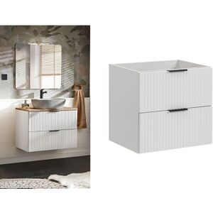 Impact Furniture Bathroom Vanity Unit 600mm Modern Wall Floating White Ribbed Fluted Cabinet Adel Impact Furniture Bathroom Vanity Unit 600mm Modern Wall Floating White Ribbed Fluted Cabinet Adel
