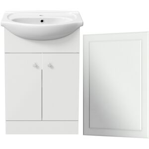 Affine Bathroom 550mm Vanity Unit Mirror Basin Sink Single Tap Hole Free Standing Affine Bathroom 550mm Vanity Unit Mirror Basin Sink Single Tap Hole Free Standing