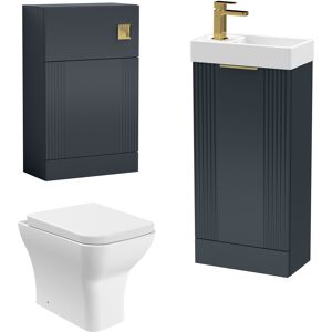 Balterley Cloakroom Suite - Vanity Unit, Tap And Toilet - Black/brass Balterley Cloakroom Suite - Vanity Unit, Tap And Toilet - Black/brass