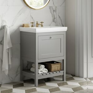 Hudson Reed Bexley Floor Standing Vanity Unit & 3th Basin 500mm Wide - Cool Grey Hudson Reed Bexley Floor Standing Vanity Unit & 3th Basin 500mm Wide - Cool Grey