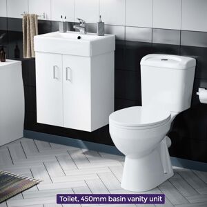 Nes Home 450 Wall Hung Vanity & Wc Toilet Pan Nanuya Bathroom Suite Nes Home 450 Wall Hung Vanity & Wc Toilet Pan Nanuya Bathroom Suite