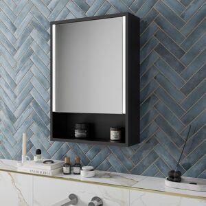 Artis Svelto LED Black Aluminium Mirror Cabinet - 500x700mm - Bathroom Storage Artis Svelto LED Black Aluminium Mirror Cabinet - 500x700mm - Bathroom Storage