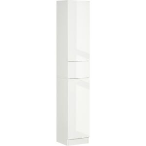 Kleankin High Gloss Tall Bathroom Cabinet With Adjustable Shelves White Kleankin High Gloss Tall Bathroom Cabinet With Adjustable Shelves White