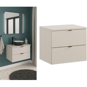 Impact Furniture Bathroom Vanity Unit 600mm Wall Floating Drawer Cabinet Beige Countertop Dalia Impact Furniture Bathroom Vanity Unit 600mm Wall Floating Drawer Cabinet Beige Countertop Dalia