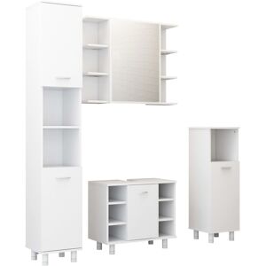 Bathroom Furniture Set 4 Piece White Engineered Wood Washroom Cabinet Vidaxl Bathroom Furniture Set 4 Piece White Engineered Wood Washroom Cabinet Vidaxl