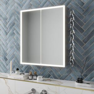 Affine Led Aluminium Mirror Cabinet With Demister Pad And Shaver Socket 700x600mm Affine Led Aluminium Mirror Cabinet With Demister Pad And Shaver Socket 700x600mm