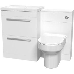 Willesden Bathrooms 1100mm White Drawers Basin Vanity - Bathroom Furniture Willesden Bathrooms 1100mm White Drawers Basin Vanity - Bathroom Furniture
