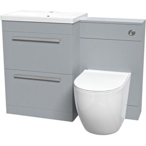 Willesden Bathrooms 1100mm Matte Grey Basin Vanity Cabinet - Bathroom Vanity Set Willesden Bathrooms 1100mm Matte Grey Basin Vanity Cabinet - Bathroom Vanity Set