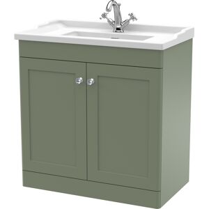 Nuie Classique Floor Standing 2-Door Vanity Unit With Traditional Basin 800mm Wi Nuie Classique Floor Standing 2-Door Vanity Unit With Traditional Basin 800mm Wi