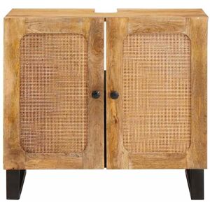 Vidaxl Bathroom Sink Cabinet Brown 62 X 33 X 58 Cm Solid Mango Wood, Bathroom, R Vidaxl Bathroom Sink Cabinet Brown 62 X 33 X 58 Cm Solid Mango Wood, Bathroom, R