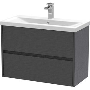 Nuie Havana Wall Hung 2-Drawer Vanity Unit With Basin 1 800mm Wide - Graphite Grey Nuie Havana Wall Hung 2-Drawer Vanity Unit With Basin 1 800mm Wide - Graphite Grey