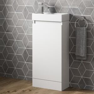 Affine Gloss White Floor Standing 400mm Slim Vanity Unit Basin Sink Cloakroom Bathroom Affine Gloss White Floor Standing 400mm Slim Vanity Unit Basin Sink Cloakroom Bathroom