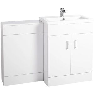 Nes Home Modern Bathroom 1100mm Floor Standing White Vanity & Ceramic Basin Nes Home Modern Bathroom 1100mm Floor Standing White Vanity & Ceramic Basin