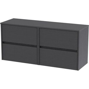 Nuie Havana Graphite Grey Woodgrain 1200mm Wall Hung 4 Drawer Vanity Unit With W Nuie Havana Graphite Grey Woodgrain 1200mm Wall Hung 4 Drawer Vanity Unit With W
