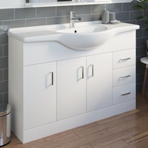 Essence 1200mm Bathroom Vanity Unit & Basin Sink Tap + Waste Gloss White Floorstanding Essence 1200mm Bathroom Vanity Unit & Basin Sink Tap + Waste Gloss White Floorstanding