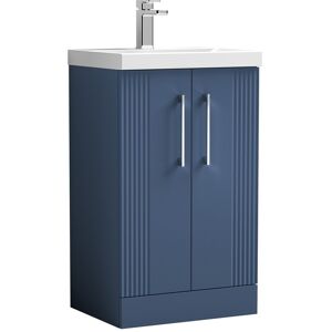 Balterley Floor Standing 2 Door Bathroom Vanity Basin Unit, Thin-Edge 500mm, Satin Blue Balterley Floor Standing 2 Door Bathroom Vanity Basin Unit, Thin-Edge 500mm, Satin Blue
