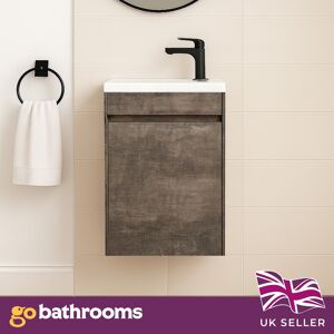 Go Bathrooms Brown Effect Cloakroom Vanity Unit With Basin Wall Mounted Soft Close Door 550mm Go Bathrooms Brown Effect Cloakroom Vanity Unit With Basin Wall Mounted Soft Close Door 550mm