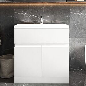 Hudson Reed Urban Floor Standing 2-Door Vanity Unit Basin 3 Satin White 800mm Hudson Reed Urban Floor Standing 2-Door Vanity Unit Basin 3 Satin White 800mm