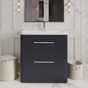 Hudson Reed Solar Floor Standing Vanity Unit Ceramic Basin 800mm Indigo Blue Hudson Reed Solar Floor Standing Vanity Unit Ceramic Basin 800mm Indigo Blue