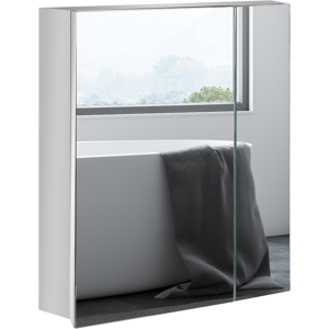 Wall Mounted Medicine Cabinet With Mirror Three Shelves Silver Kleankin Wall Mounted Medicine Cabinet With Mirror Three Shelves Silver Kleankin