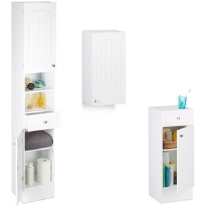 Relaxdays Bathroom Cabinet Set Wall-Mounted Cabinet Tall White Mdf Magnetic Relaxdays Bathroom Cabinet Set Wall-Mounted Cabinet Tall White Mdf Magnetic