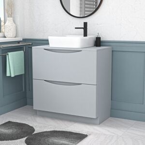 Nes Home 800mm Matte Grey Drawers Vanity, Worktop & Square Rounded Corner Basin Nes Home 800mm Matte Grey Drawers Vanity, Worktop & Square Rounded Corner Basin