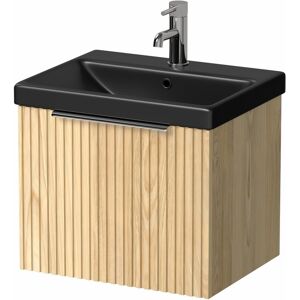 Affine 500mm Fluted Wall Hung Bathroom Vanity Unit Wood Chrome Handle Black Basin Affine 500mm Fluted Wall Hung Bathroom Vanity Unit Wood Chrome Handle Black Basin