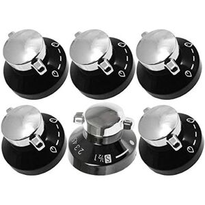 New World Gas Hob Oven Cooker Control Knobs (Black/silver, Pack Of 6) New World Gas Hob Oven Cooker Control Knobs (Black/silver, Pack Of 6)