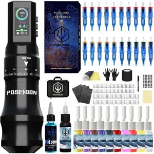 Tattoo Pen Kit-Poseidon, Wireless Rotary Tattoo Gun Kit, Led Color Screen Tatto Tattoo Pen Kit-Poseidon, Wireless Rotary Tattoo Gun Kit, Led Color Screen Tatto