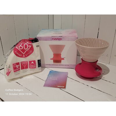 Hario - V60-02 - Berry Pink - Ceramic Dripper Hario - V60-02 - Berry Pink - Ceramic Dripper