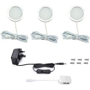 Vlio Under Cabinet Light Kit, Set Of 3, Led Puck Lights, 7.5w, 750lm, Cool Whit Vlio Under Cabinet Light Kit, Set Of 3, Led Puck Lights, 7.5w, 750lm, Cool Whit