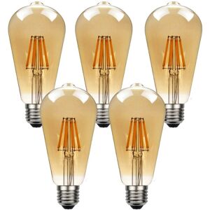 Ledsone 5pack E27 Led Edison Dimmable Vintage Amber Glass Warm White 2700k Light Bulb Ledsone 5pack E27 Led Edison Dimmable Vintage Amber Glass Warm White 2700k Light Bulb