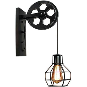 Does Not Apply Industrial Wall Light Loft Pulley Wheel Lamp Retro Wall Sconce Fixture E27 Bulb Does Not Apply Industrial Wall Light Loft Pulley Wheel Lamp Retro Wall Sconce Fixture E27 Bulb