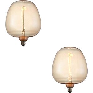 Loops 2 Pack Amber Glass 4w E27 Led Light Bulb - Non-Dimmable Warm White - 320lm 2000k Loops 2 Pack Amber Glass 4w E27 Led Light Bulb - Non-Dimmable Warm White - 320lm 2000k