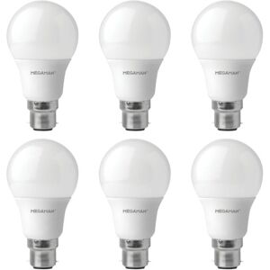 6 X Megaman 142534 Classic Opal Led Gls Lamps / Bulbs B22 Bc 2700k Warm White 6 X Megaman 142534 Classic Opal Led Gls Lamps / Bulbs B22 Bc 2700k Warm White